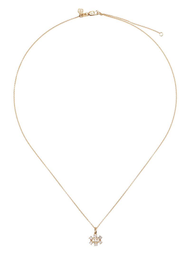 14k Yellow Gold Evil Eye Diamond Necklace