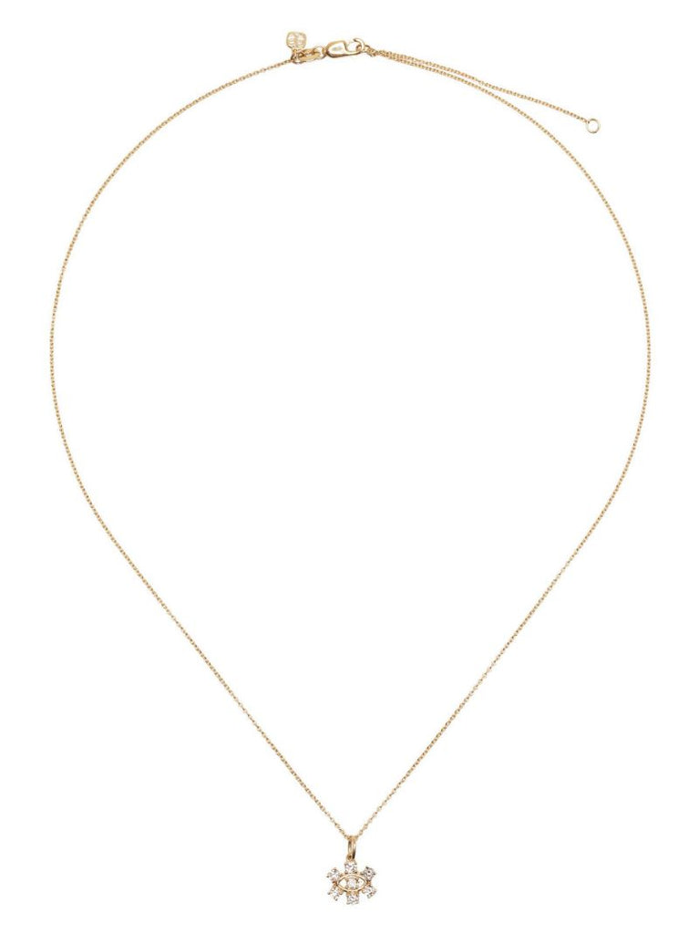 14k Yellow Gold Evil Eye Diamond Necklace