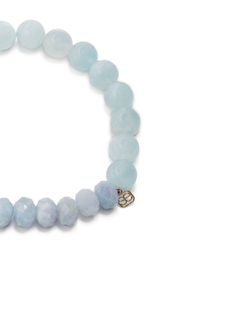 14k Yellow Gold Aquamarine Beaded Bracelet