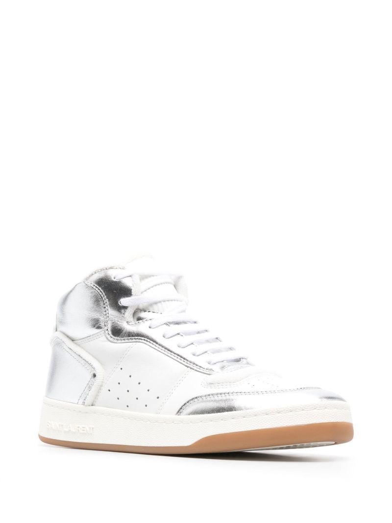 Silver-tone Sl80 High-top Sneakers