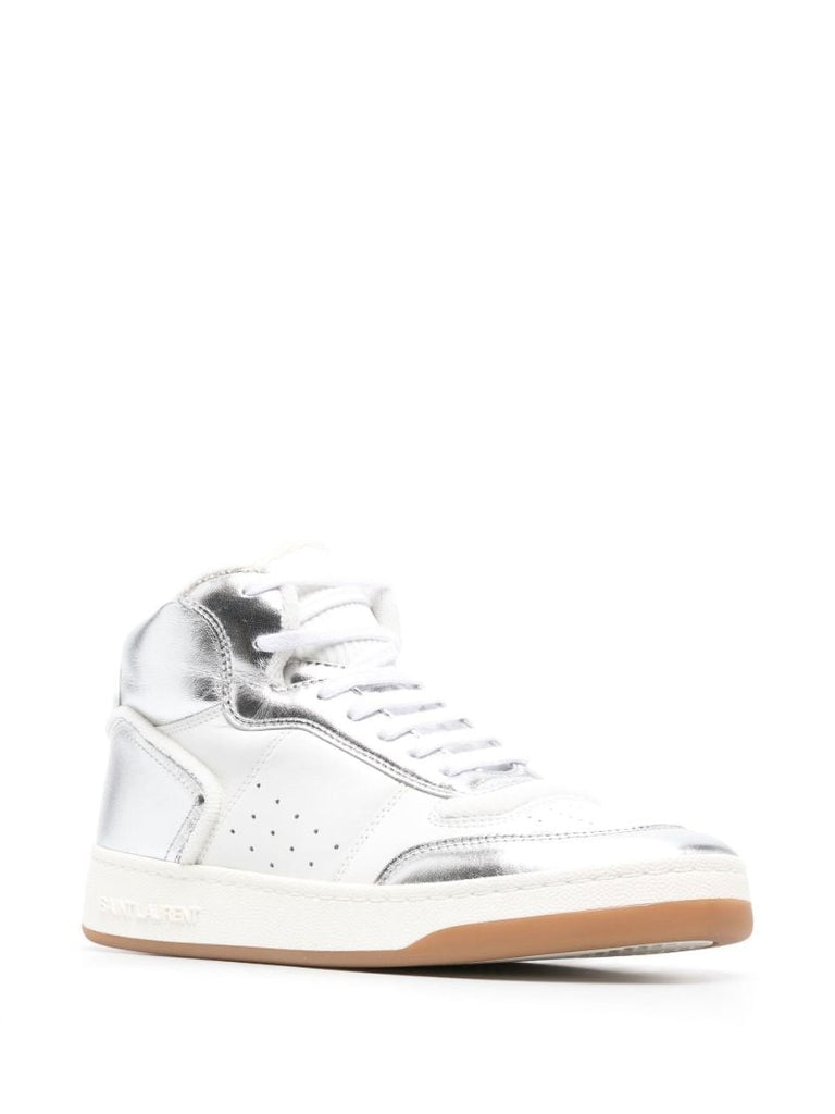 Silver-tone Sl80 High-top Sneakers