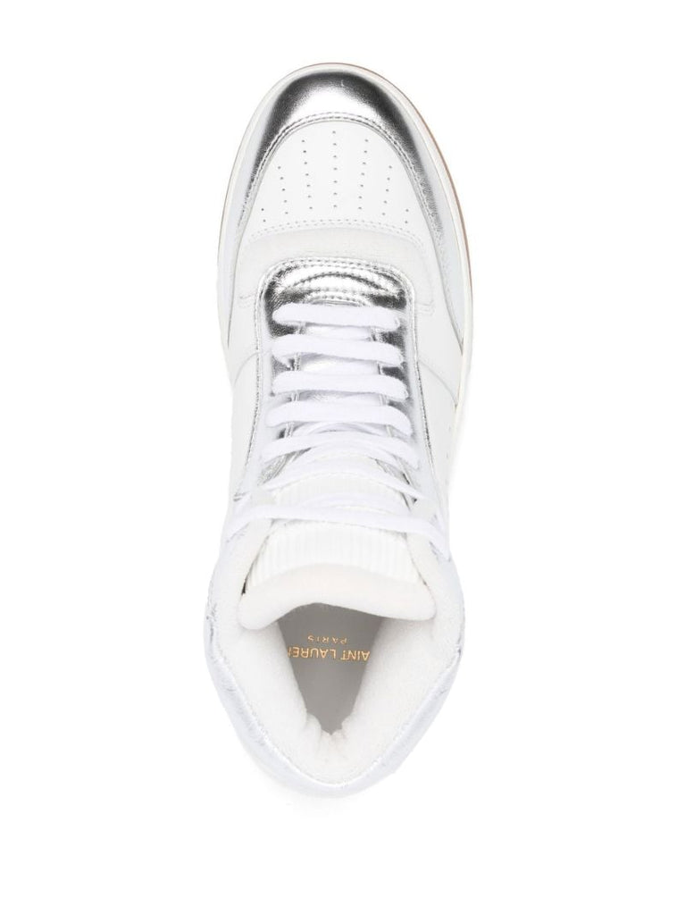 Silver-tone Sl80 High-top Sneakers