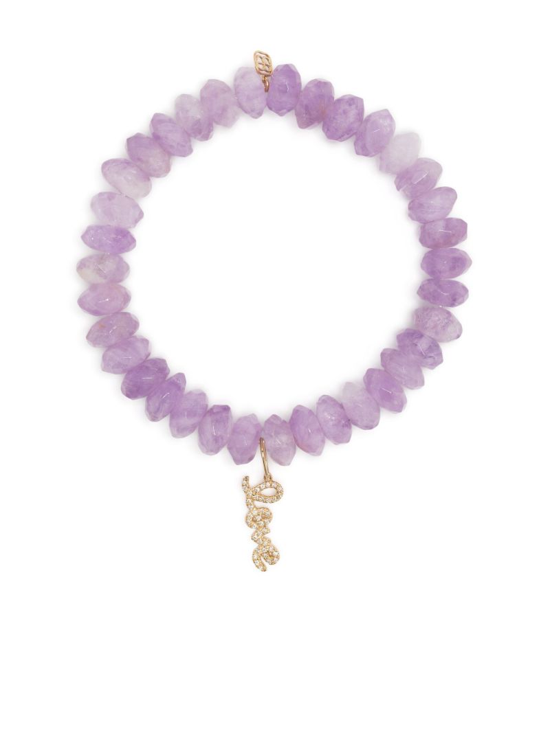 14k Yellow Gold Amethyst Beaded Bracelet