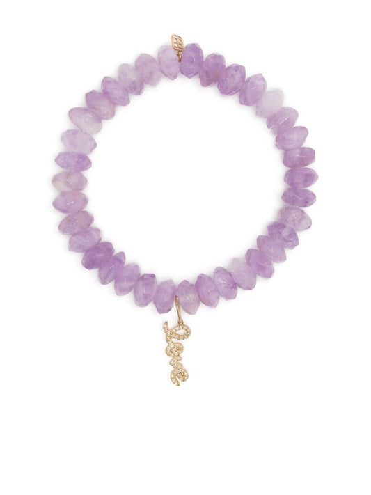14k Yellow Gold Amethyst Beaded Bracelet
