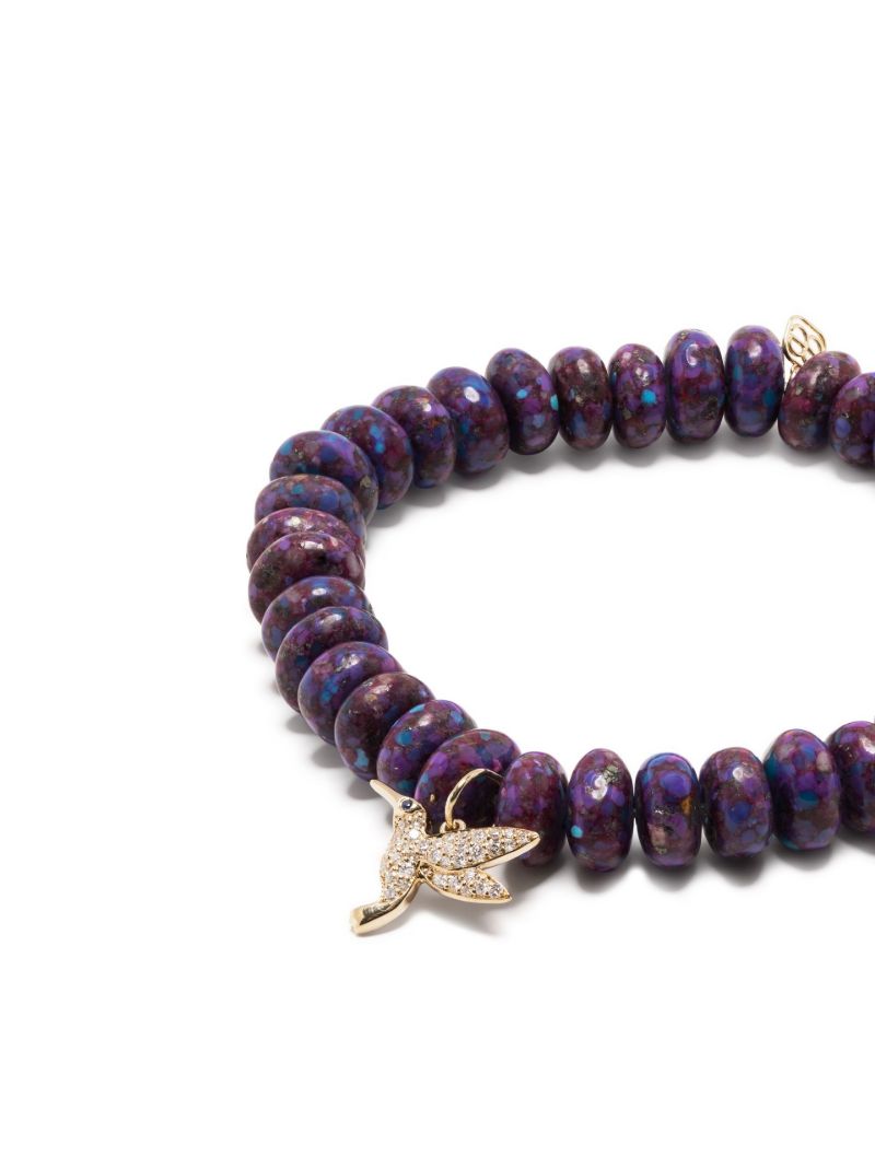 14k Yellow Gold Diamond PavÃ_x0083_Â© Mohave Beaded Bracelet