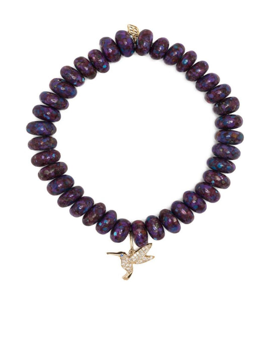 14k Yellow Gold Diamond PavÃ_x0083_Â© Mohave Beaded Bracelet