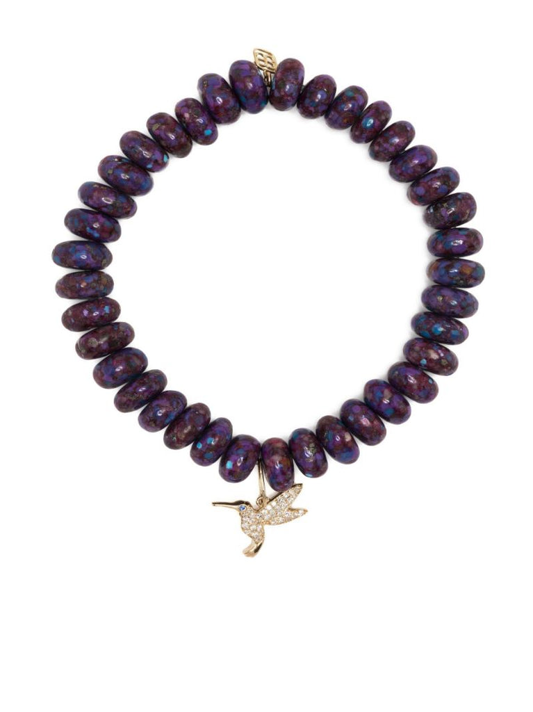 14k Yellow Gold Diamond PavÃ_x0083_Â© Mohave Beaded Bracelet