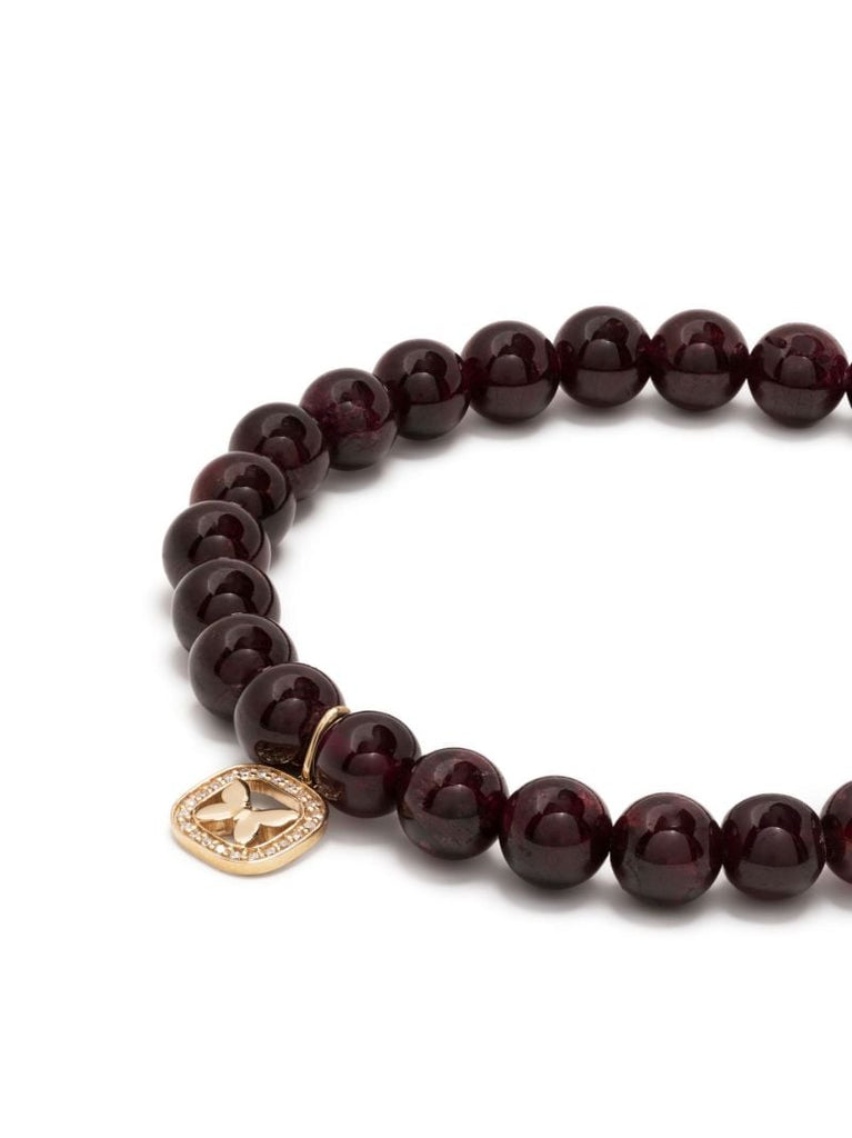 14k Yellow Gold Ruby Beaded Bracelet