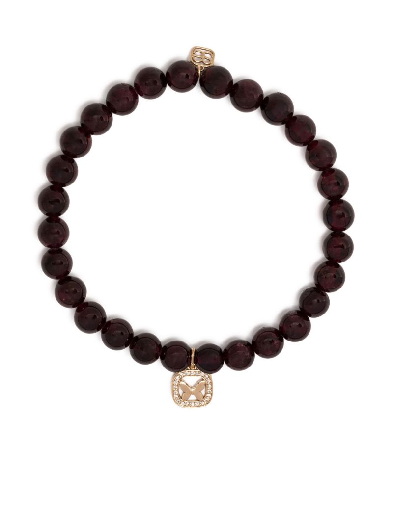 14k Yellow Gold Ruby Beaded Bracelet