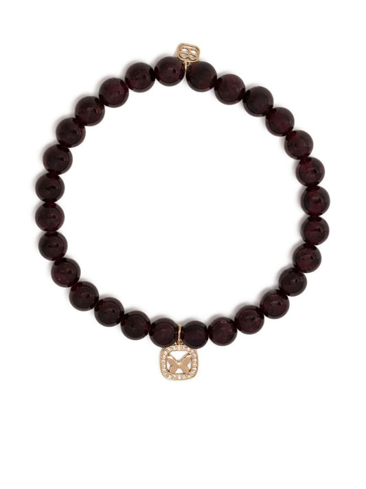 14k Yellow Gold Ruby Beaded Bracelet