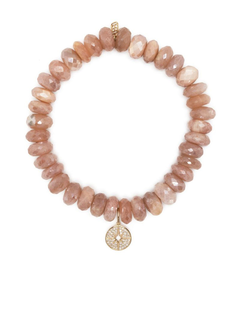 14k Yellow Gold Moonstone Beaded Bracelet