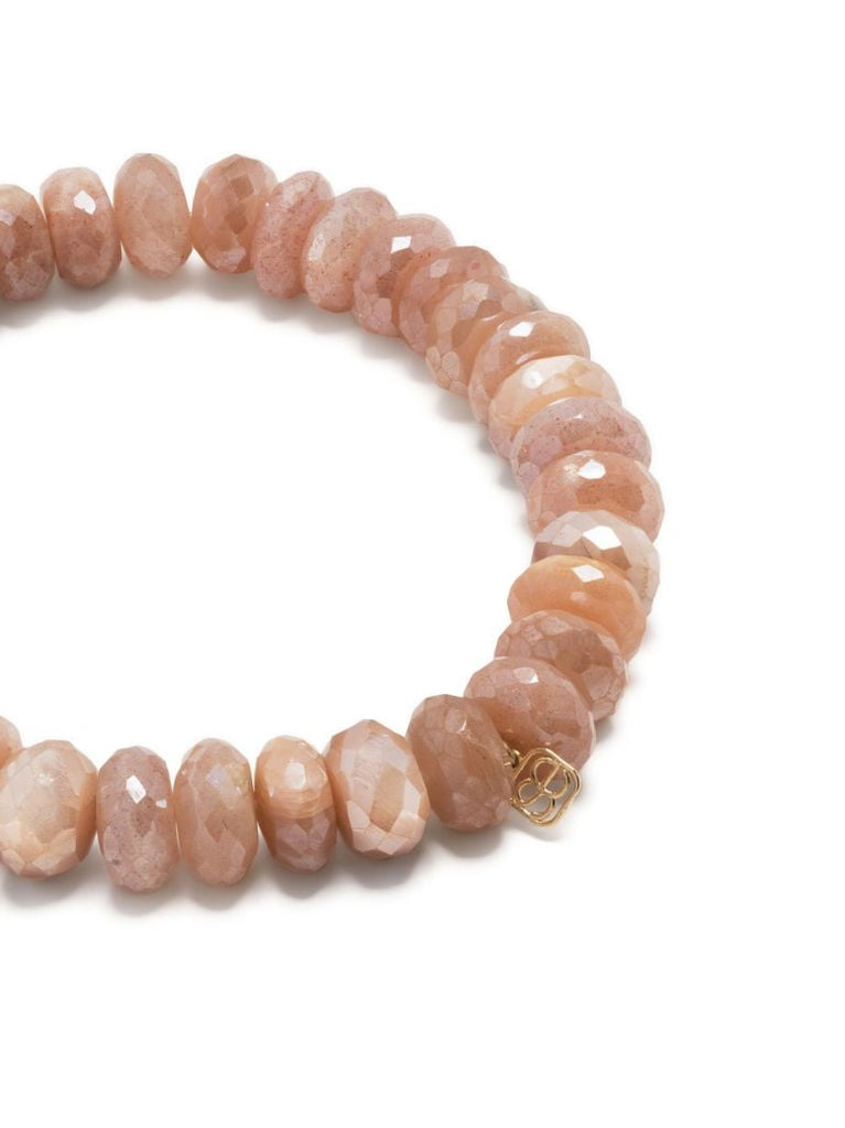 14k Yellow Gold Moonstone Beaded Bracelet