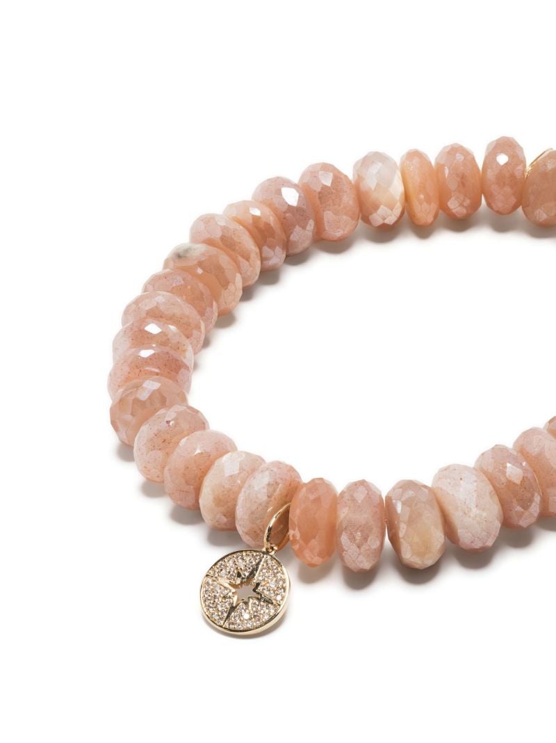 14k Yellow Gold Moonstone Beaded Bracelet