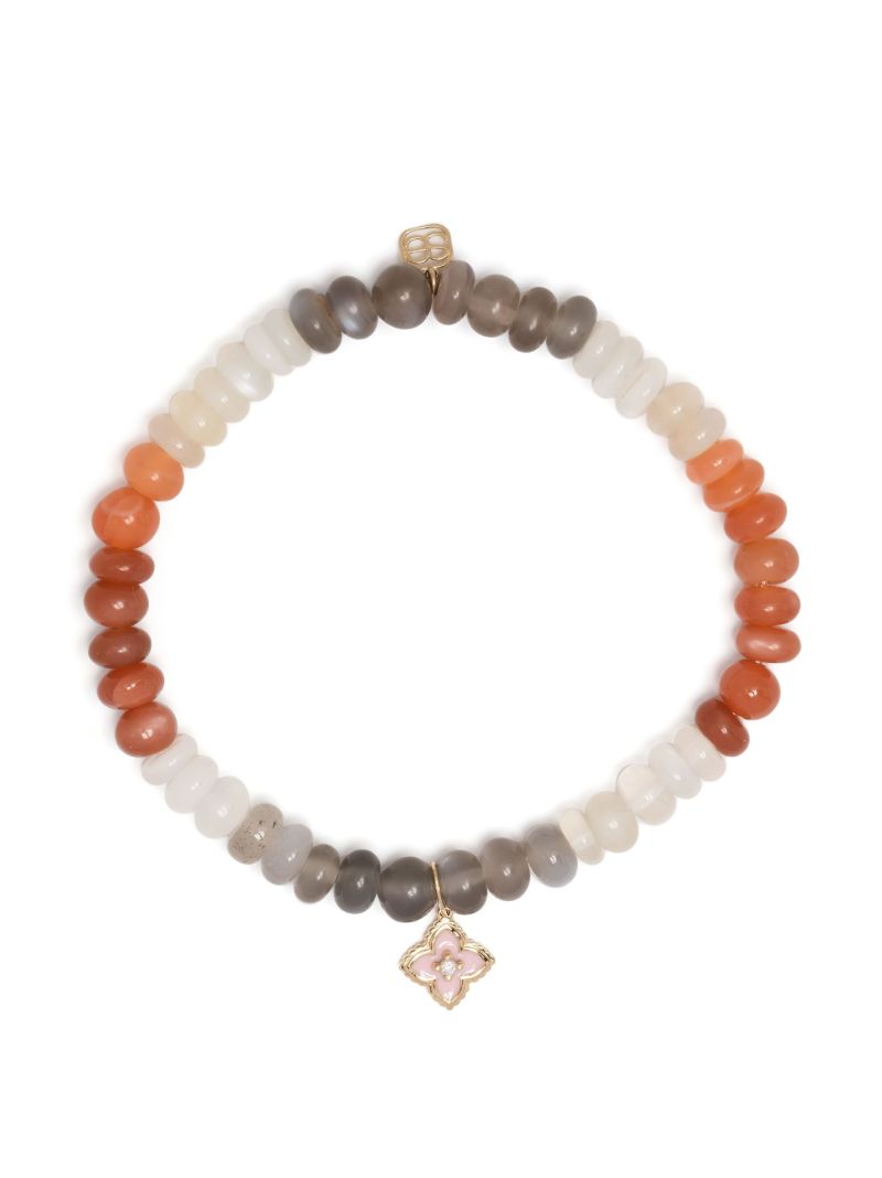 14k Yellow Gold Moonstone Beaded Bracelet