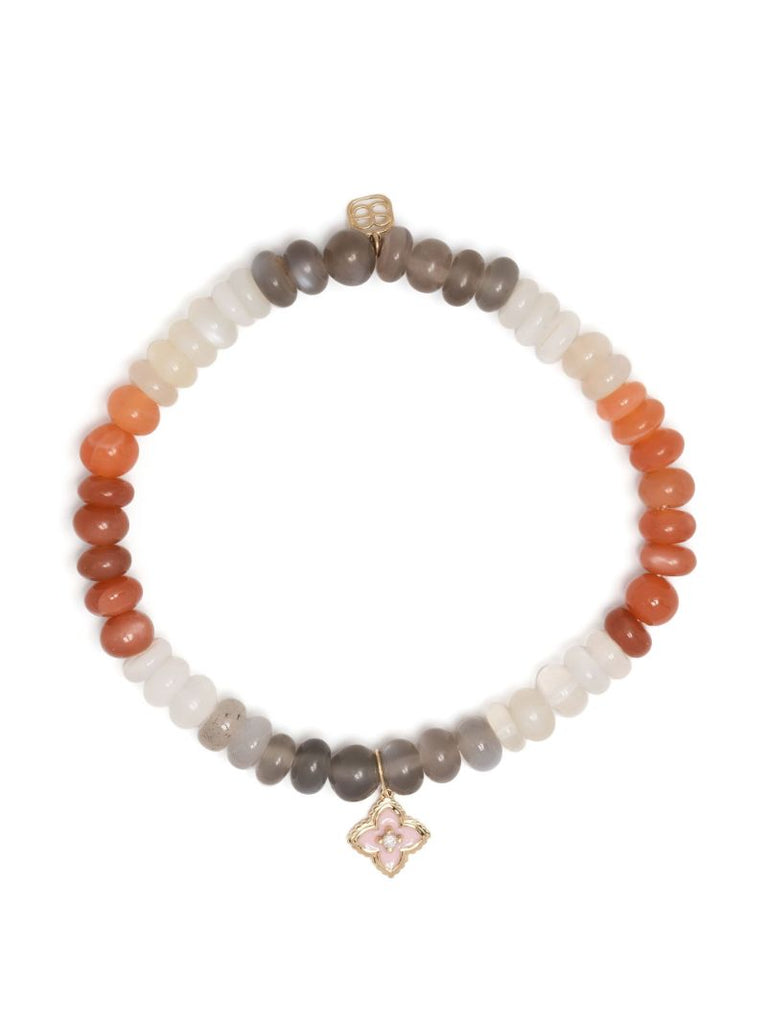 14k Yellow Gold Moonstone Beaded Bracelet