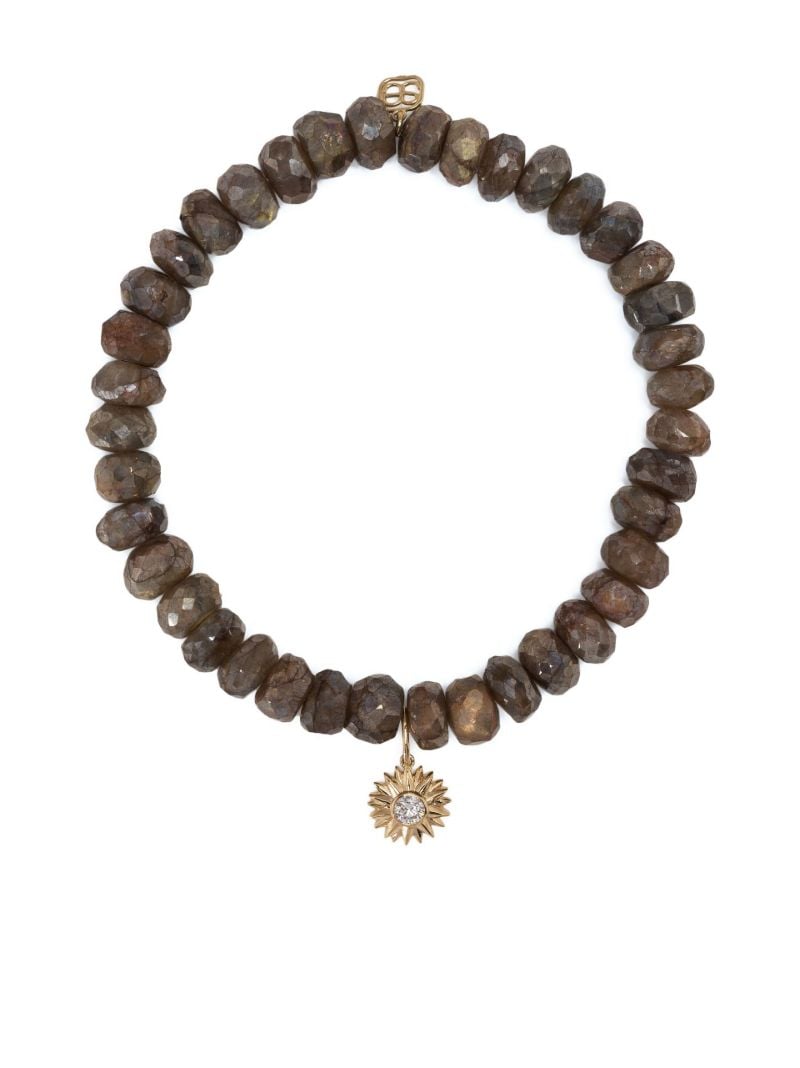 14k Yellow Gold Labradorite Beaded Bracelet