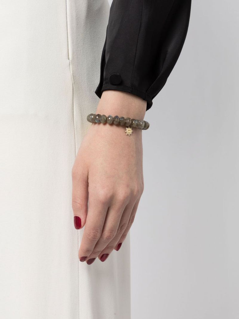 14k Yellow Gold Labradorite Beaded Bracelet