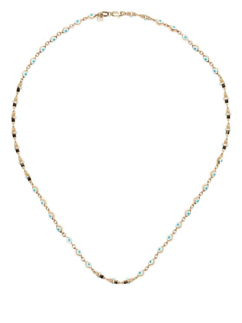 14k Yellow Gold Evil Eye Necklace
