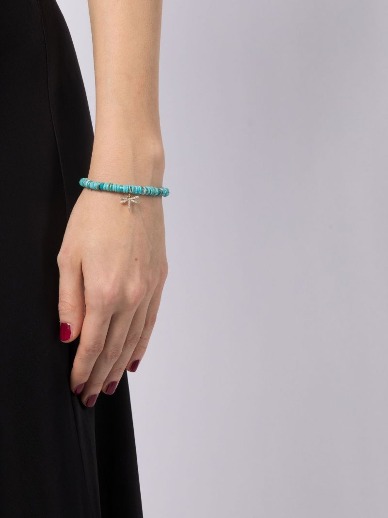 14k Yellow Gold Turquoise Beaded Bracelet