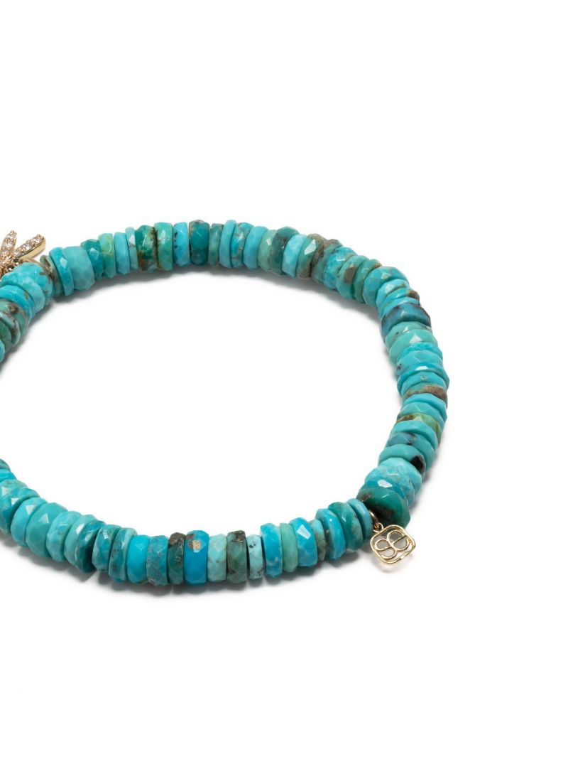 14k Yellow Gold Turquoise Beaded Bracelet