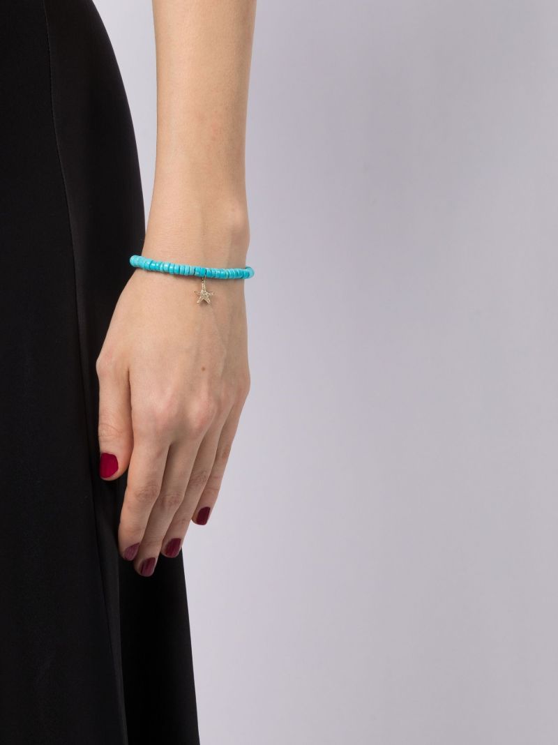 14k Yellow Gold Turquoise Beaded Bracelet