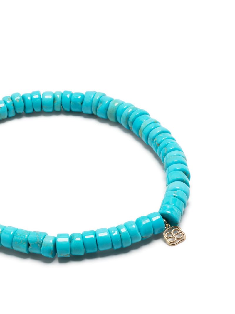 14k Yellow Gold Turquoise Beaded Bracelet