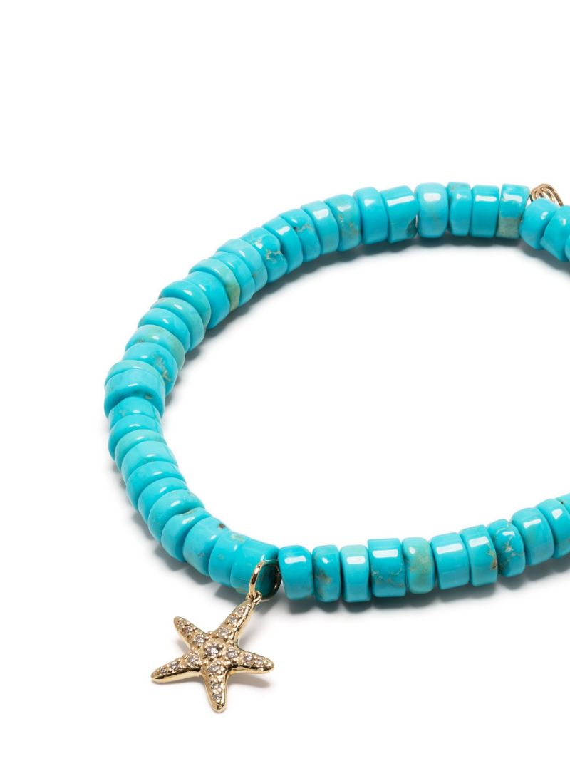 14k Yellow Gold Turquoise Beaded Bracelet