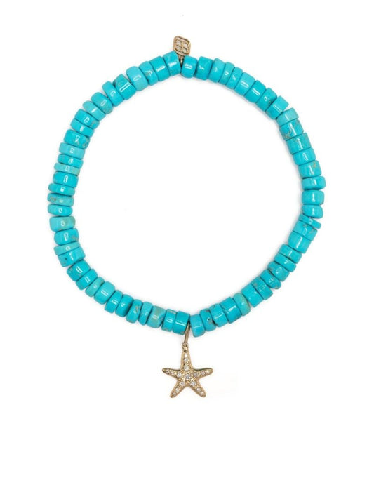 14k Yellow Gold Turquoise Beaded Bracelet