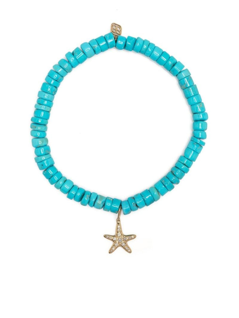 14k Yellow Gold Turquoise Beaded Bracelet