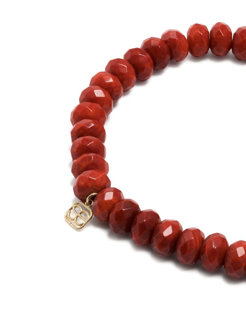 14k Yellow Gold Coral Beaded Bracelet