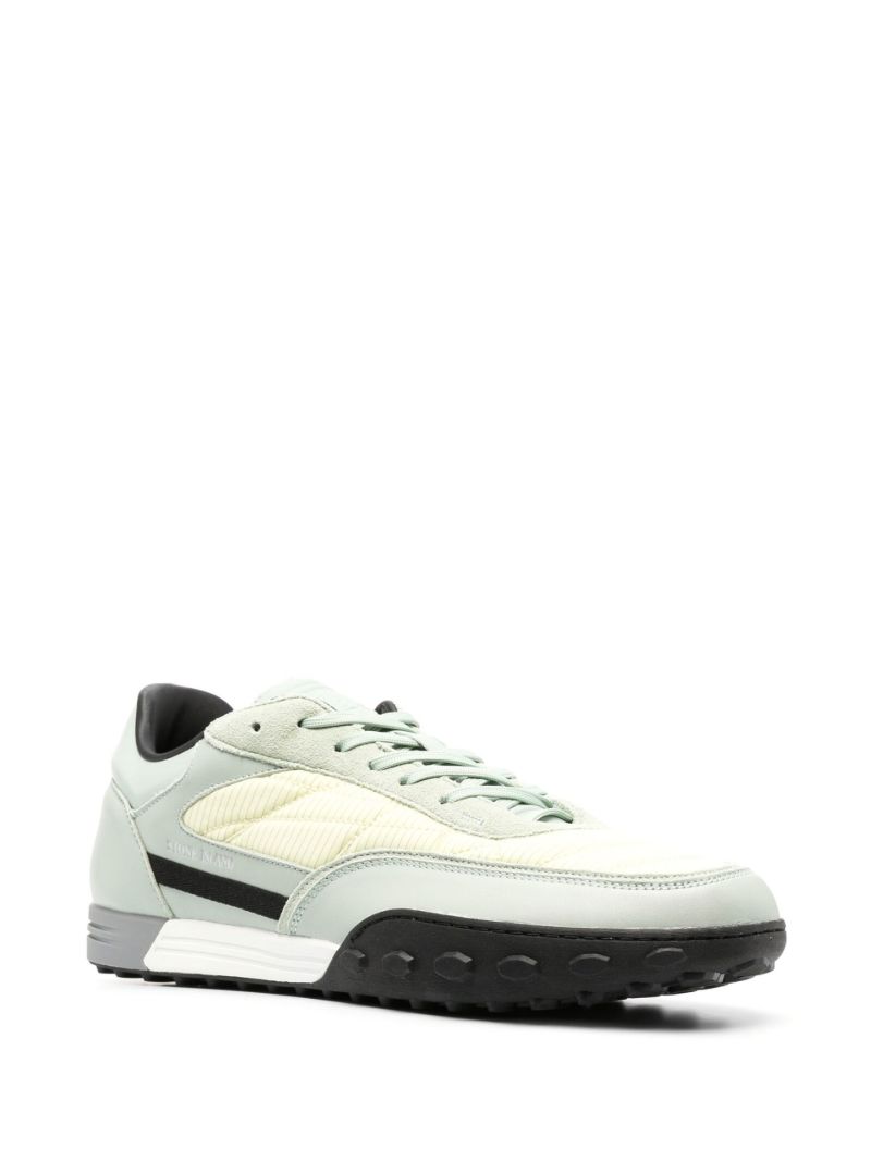 Green Panelled Low-top Sneakers