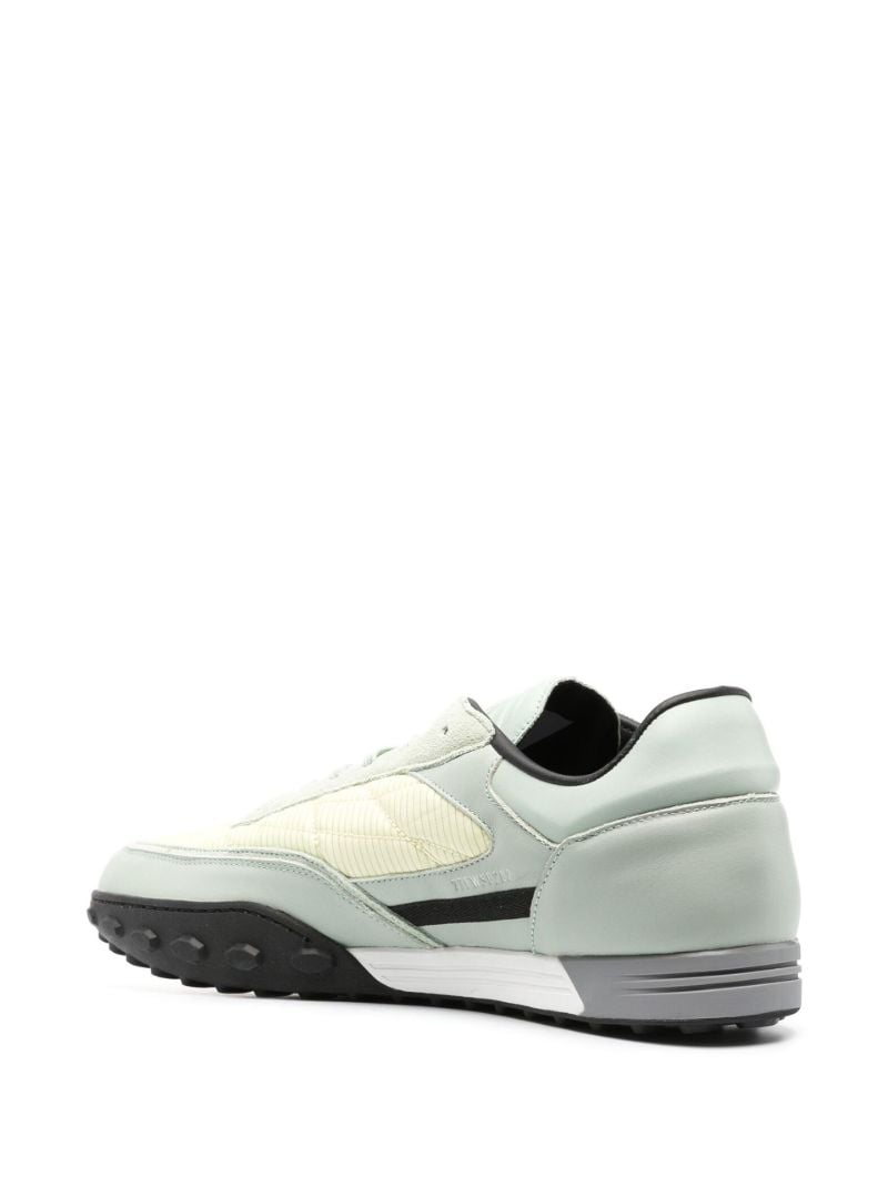 Green Panelled Low-top Sneakers