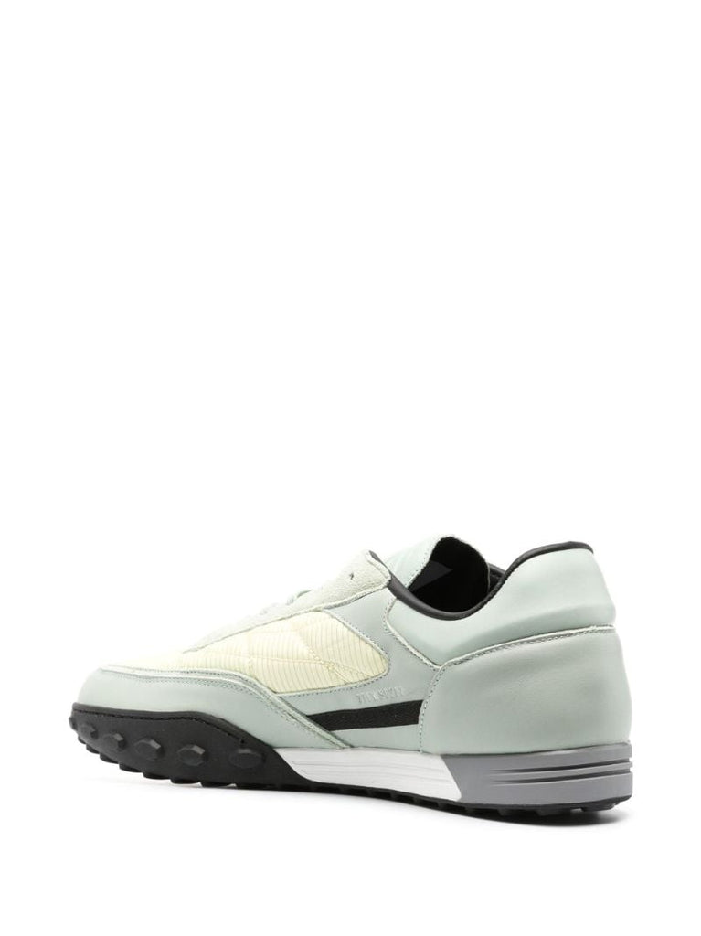 Green Panelled Low-top Sneakers