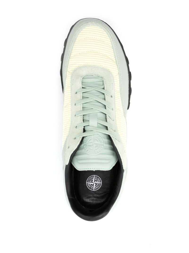 Green Panelled Low-top Sneakers