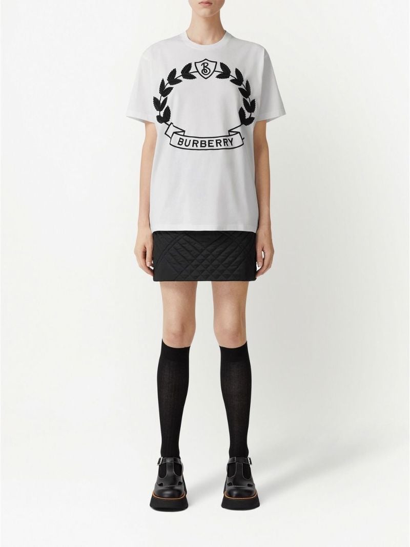 White Oak Leaf Crest Embroidered T-shirt