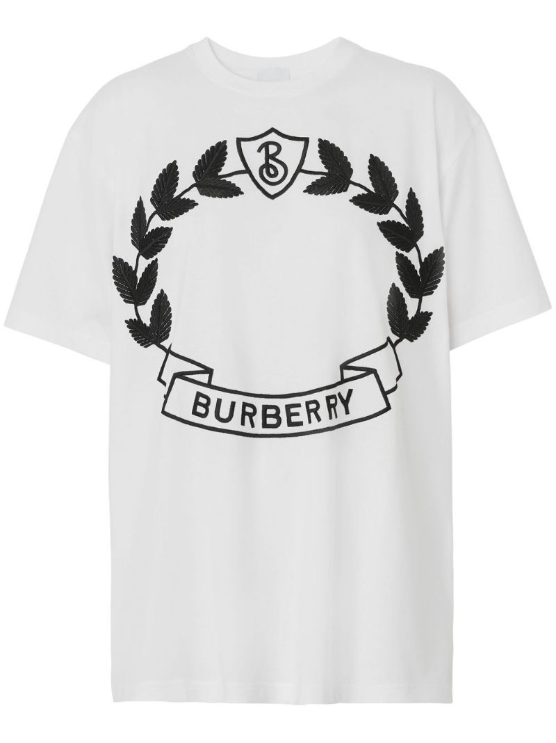 White Oak Leaf Crest Embroidered T-shirt