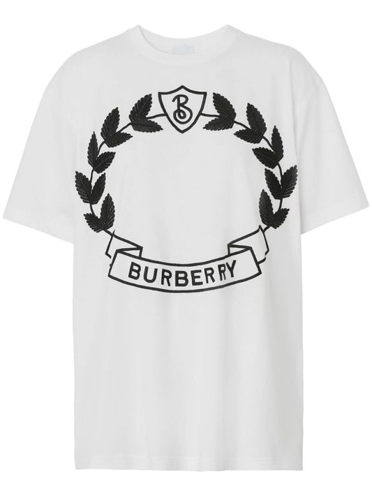 White Oak Leaf Crest Embroidered T-shirt