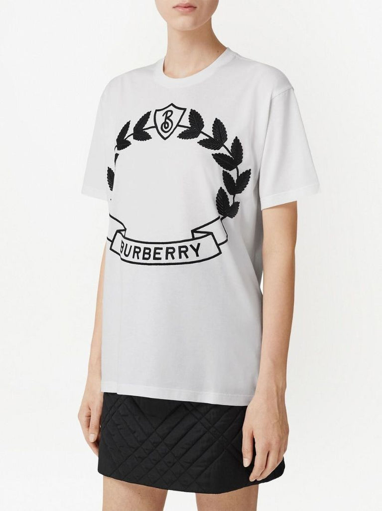 White Oak Leaf Crest Embroidered T-shirt