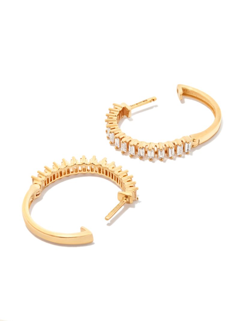14k Yellow Gold Sadie Pearl Stacked Hoop Earrings