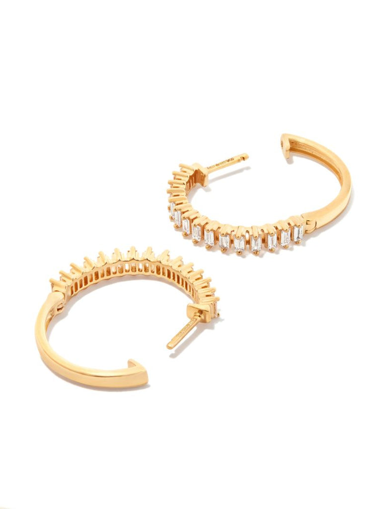 14k Yellow Gold Sadie Pearl Stacked Hoop Earrings