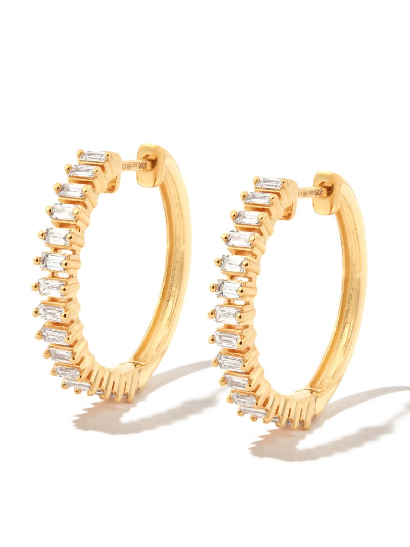 14k Yellow Gold Sadie Pearl Stacked Hoop Earrings