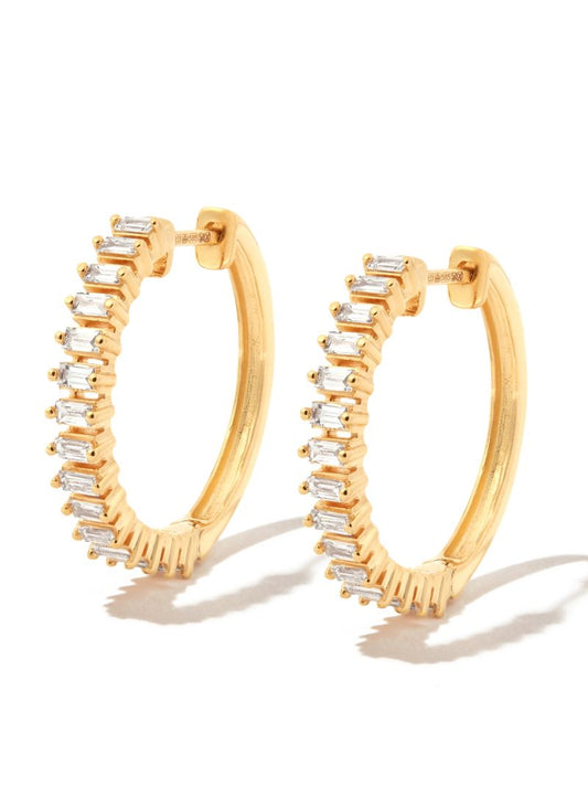 14k Yellow Gold Sadie Pearl Stacked Hoop Earrings