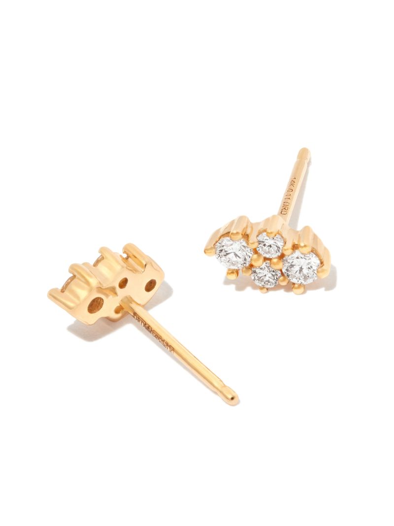 14k Yellow Gold Vivian Lily Array Diamond Stud Earrings
