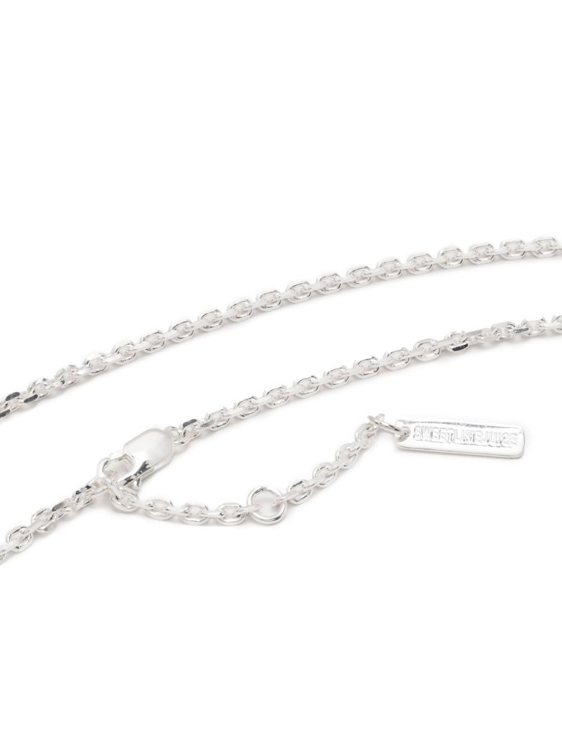 Sterling Silver Metal Cover Topaz Necklace
