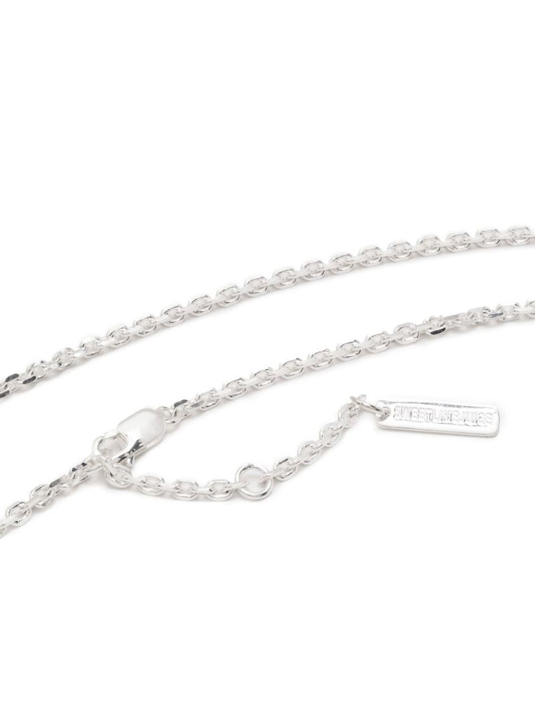 Sterling Silver Metal Cover Topaz Necklace