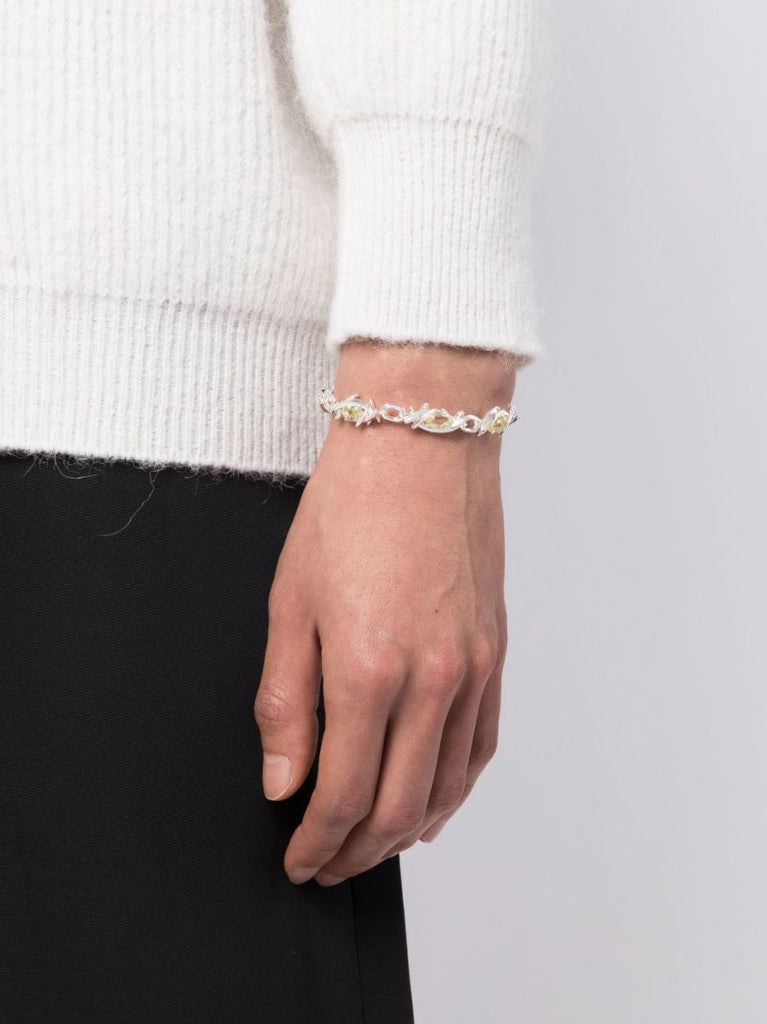 Sterling Silver Eryn Navette Topaz Bracelet