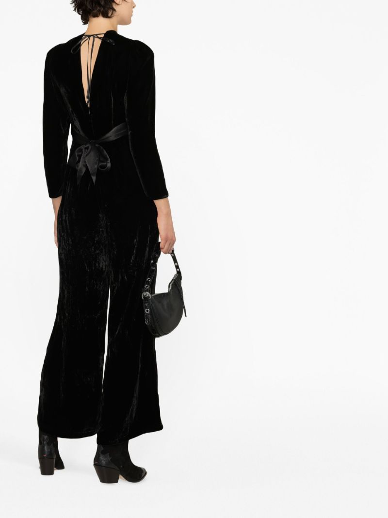 Black Beatriz Velvet Jumpsuit