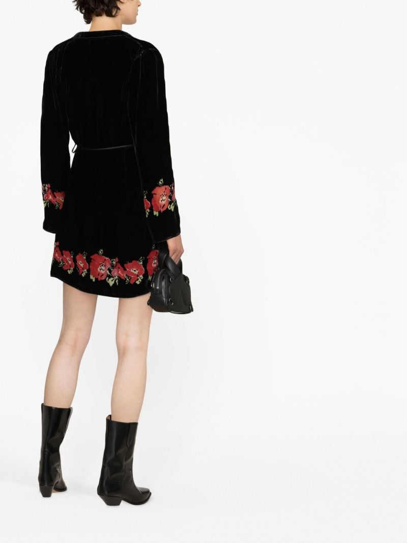 Black Iris Floral Print Mini Dress