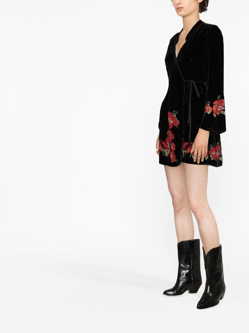 Black Iris Floral Print Mini Dress