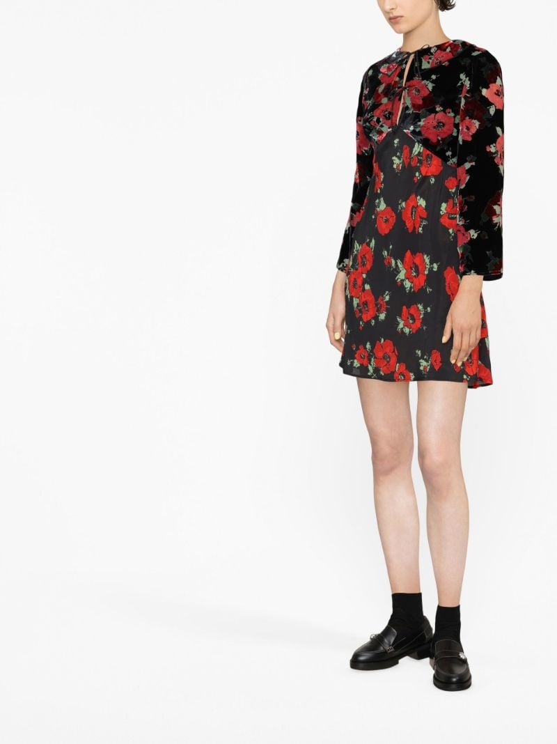 Black Malibu Poppy Print Mini Dress